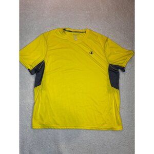 Champion Mens Vapor Performance T-Shirt Yellow & Gray Size 2XL